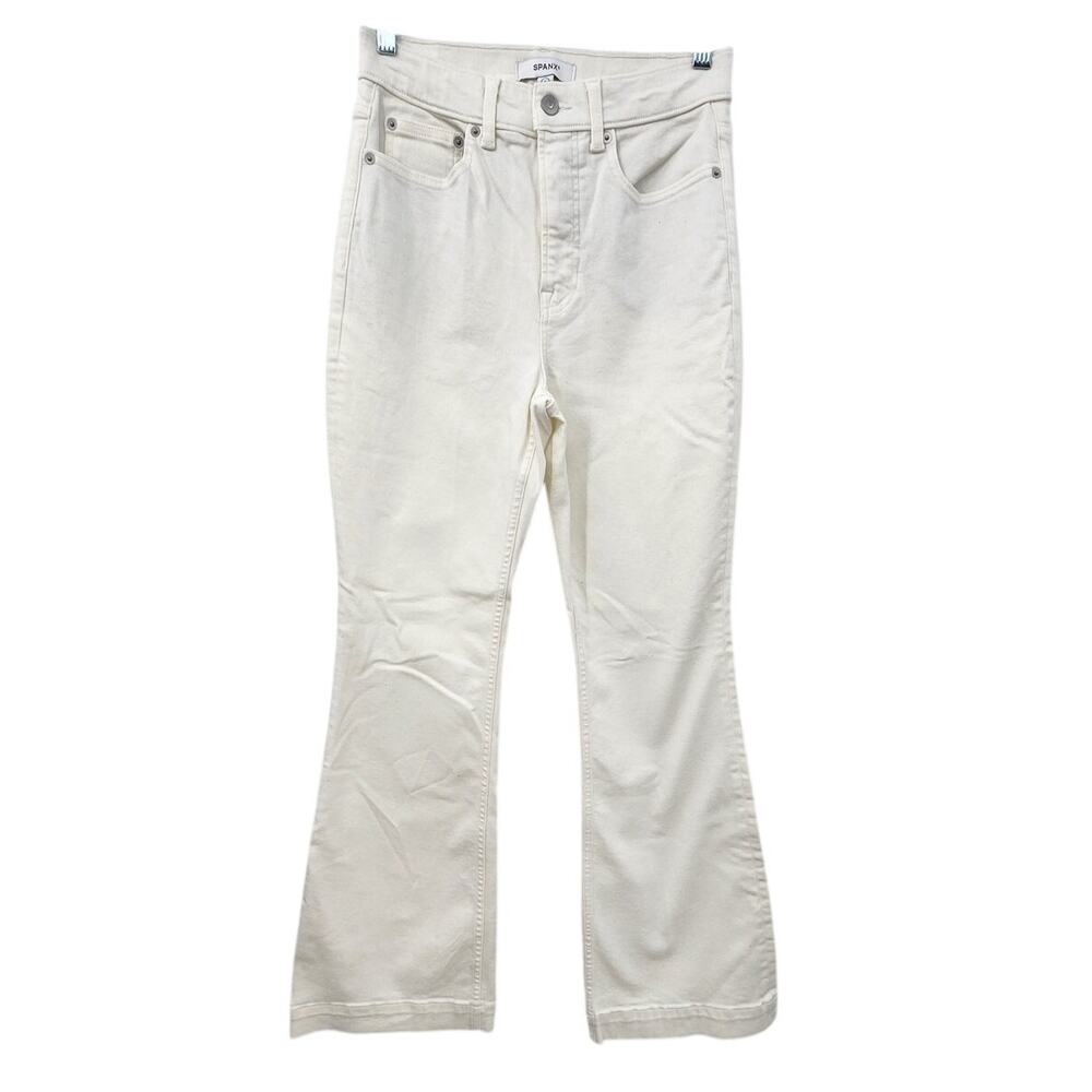 Spanx White Flare‎ Leg Jeans Size 8 Tummy Slimming